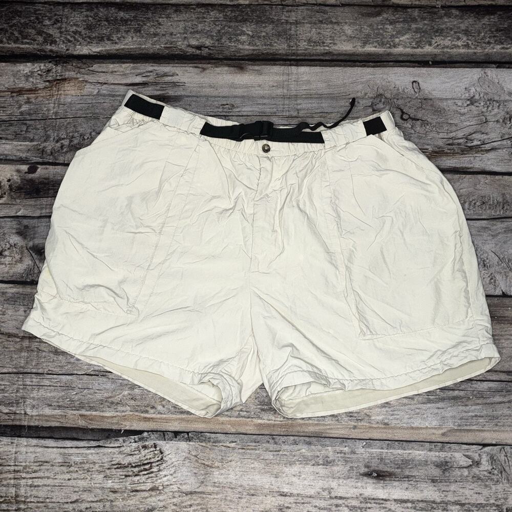 Sportif Belted Mens Size XL Fishing Hiking Cargo Shorts Beige 100% Nylon
